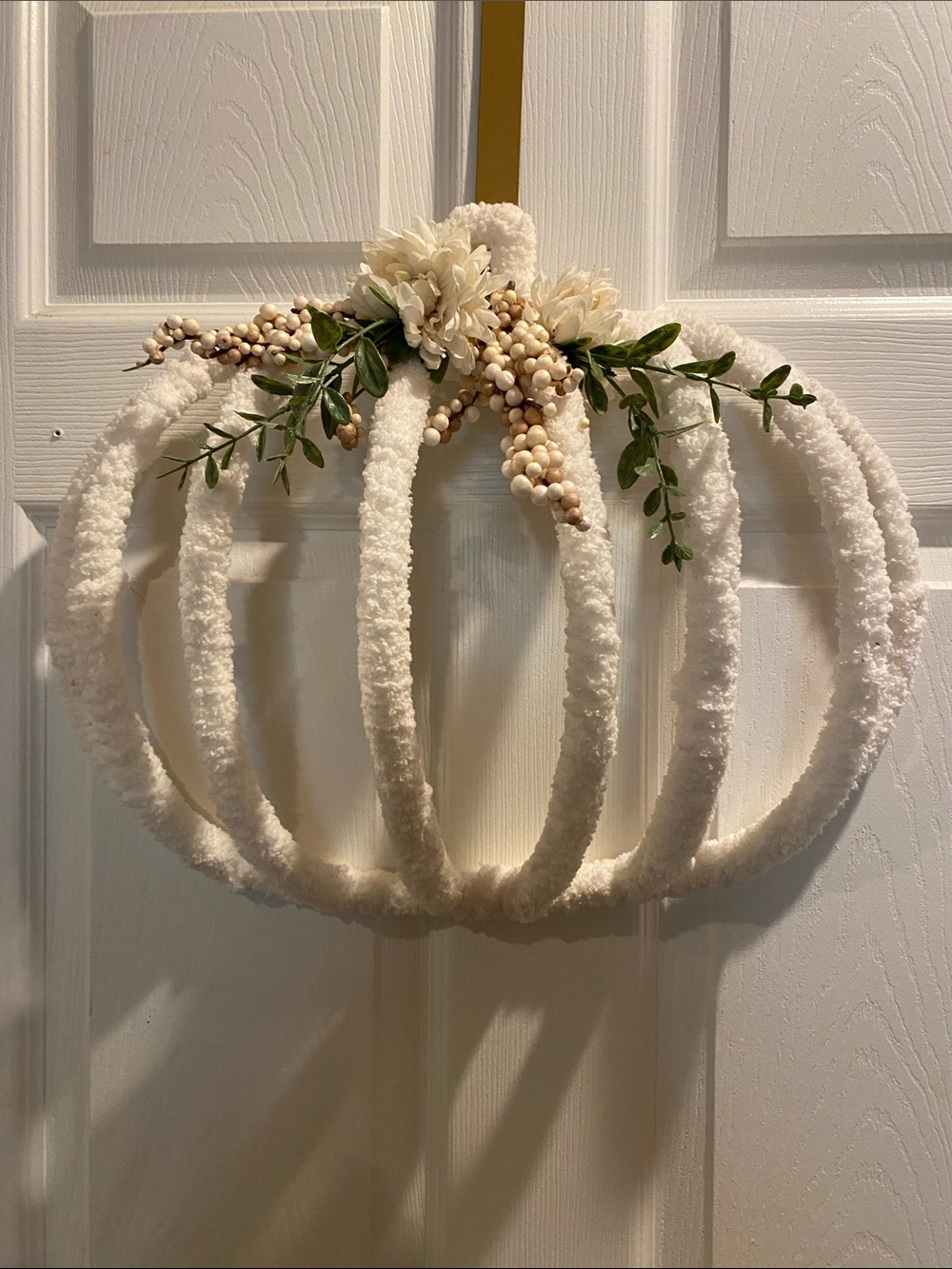 Neutral White Decorative Pumpkin Wreath by Bette